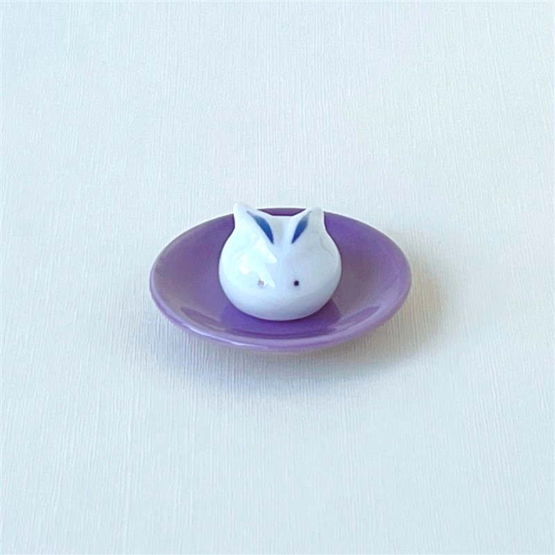 香立　丸うさぎ(青)　(有田焼)